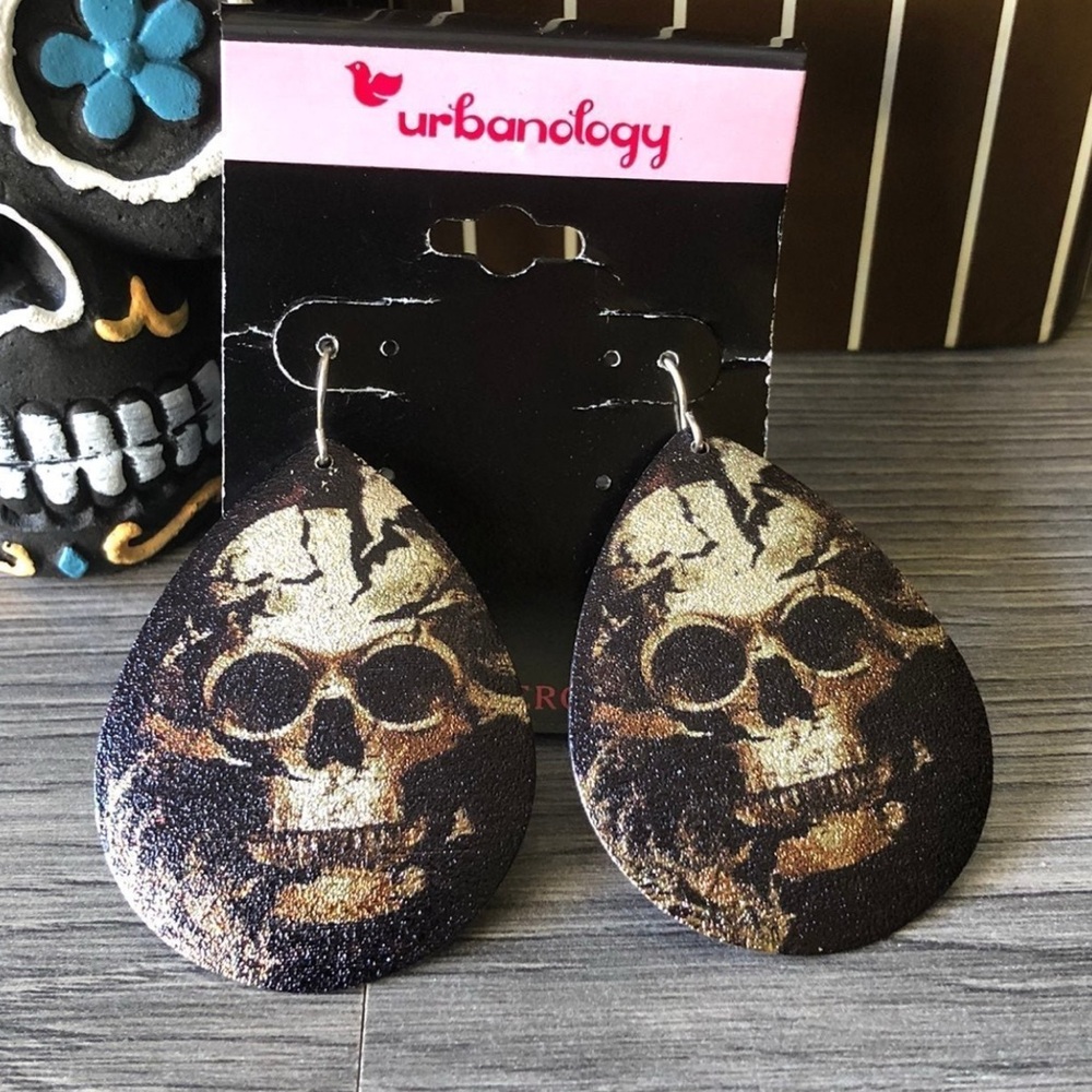 Urbanology Skull Teardrop Earrings